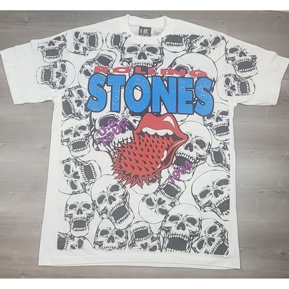 Rolling Stones Tshirt All Over Print Voodoo Lounge Modern 1994 US Tour XL Tongue